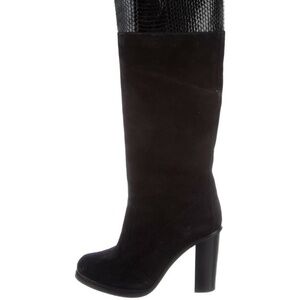 DIANE VON FURSTENBERG Shelly Suede Snakeskin Boots Size 7
